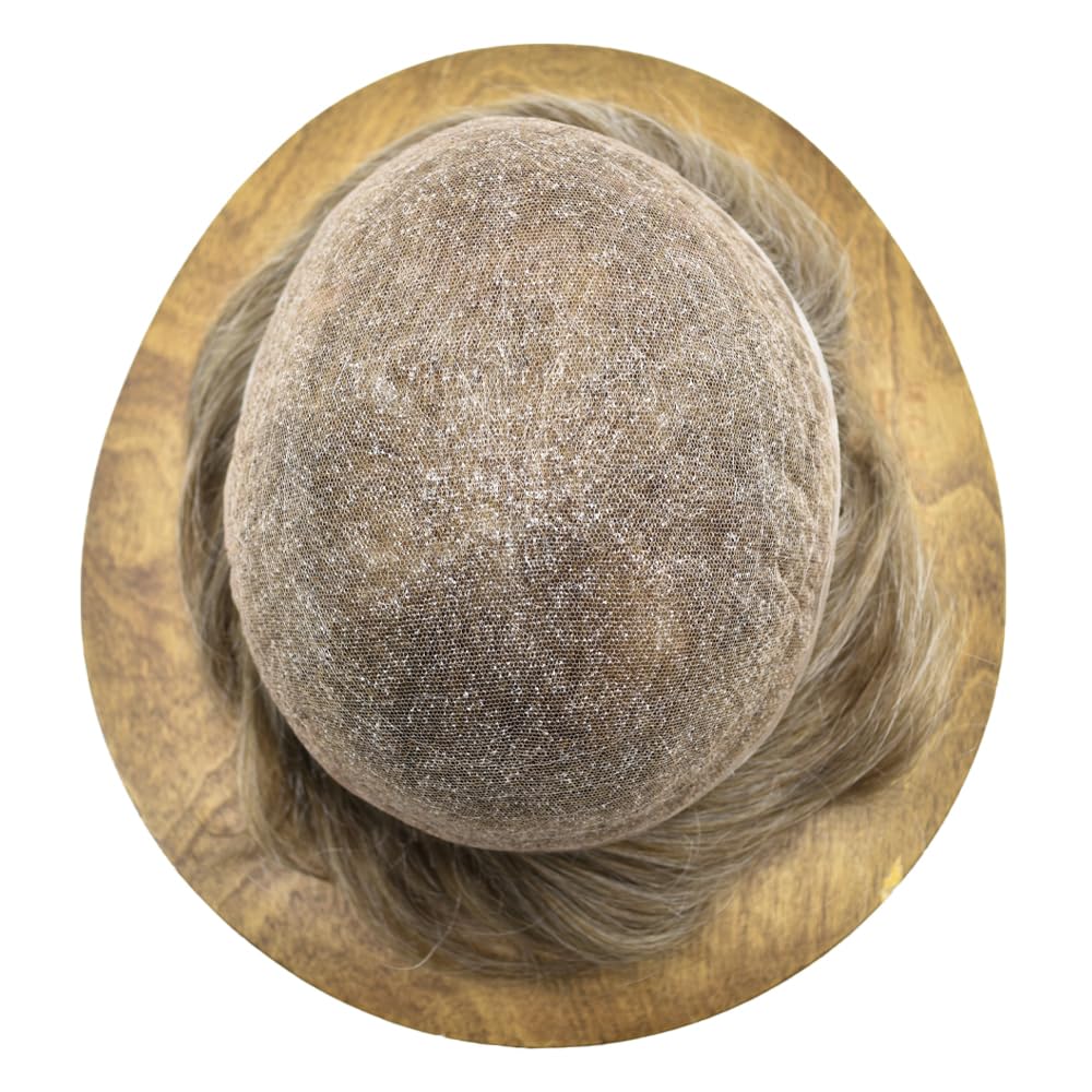 Toupee para los hombres pieza de cabello humano real completo encaje suizo hombres tupé sistema de reemplazo de pelo para hombres 8×10 100% densidad
