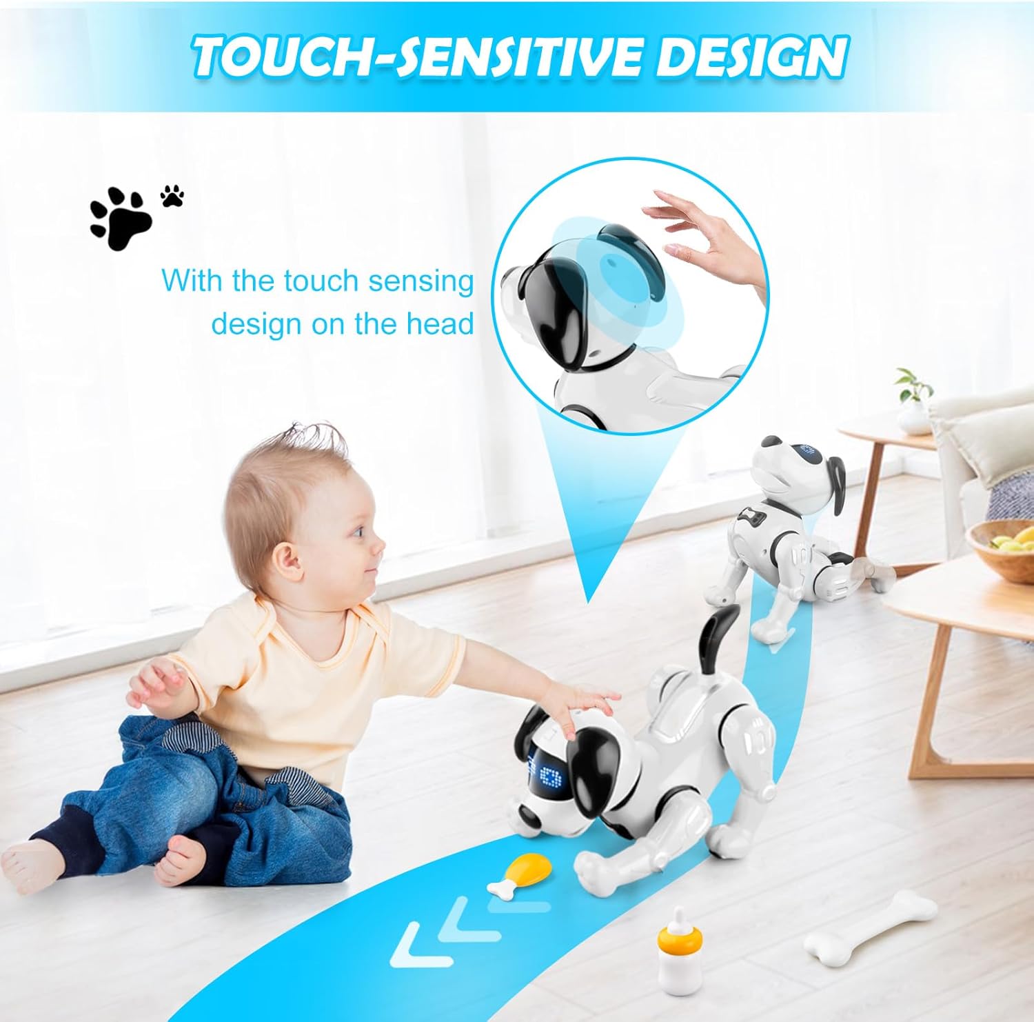 Beria Juguetes para perros a control remoto para niños de 8, 9, 10, 11, 12, perros robot que actúan como perros de verdad, juguetes robot para niños