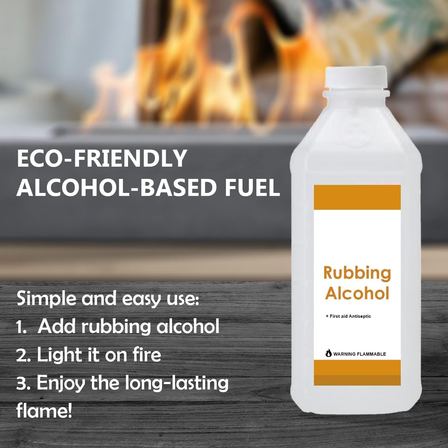 Kante Chimenea rectangular de mesa de 11.8 pulgadas de largo, chimenea de mesa de hormigón, cuenco portátil con alcohol para frotar para interiores