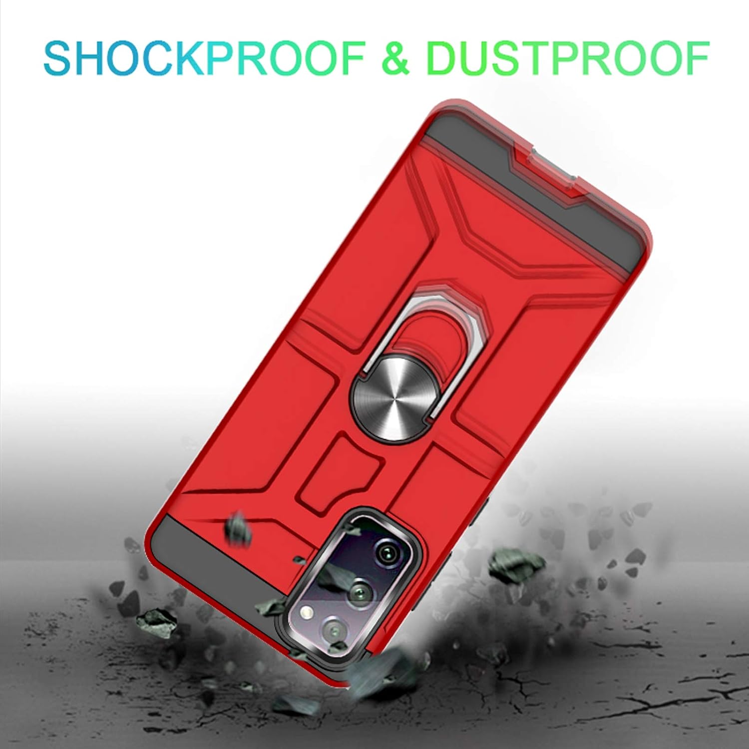 Funda para Galaxy S20 Fe, de doble capa, a prueba de golpes, con soporte de anillo giratorio de 360, adecuada para Samsung Galaxy S20 Fe (oro rosa)