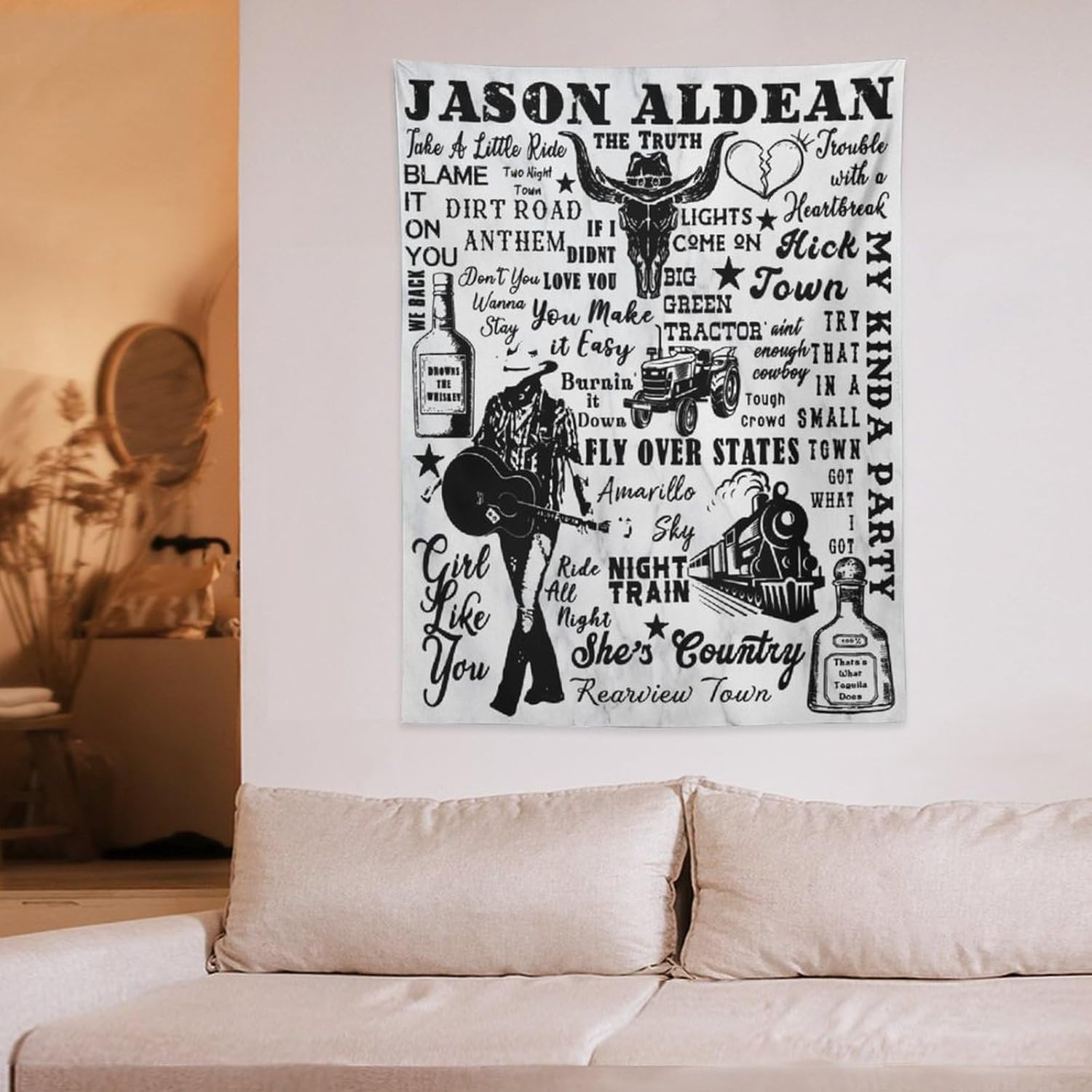MUTIYAAR Trate That In A Jason – Tapices pequeños de ciudad aldea, pósteres estéticos, novedosos colgantes de pared, tapiz de pared para dormitorio,