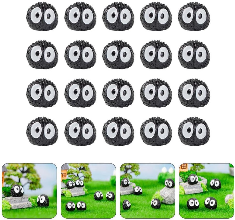 ABOOFAN 20 piezas de mini elfos de hadas accesorios de jardín de resina pequeñas estatuas de elfo negro pecera arena decoración de mesa de briquetas