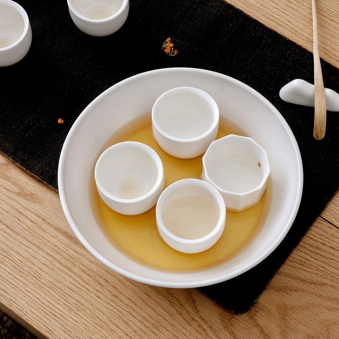 Taza de té de porcelana de 2 onzas, tazas de café pequeñas, taza Demitasse para bebidas de café, tazas de café espresso de cerámica blanca de 3
