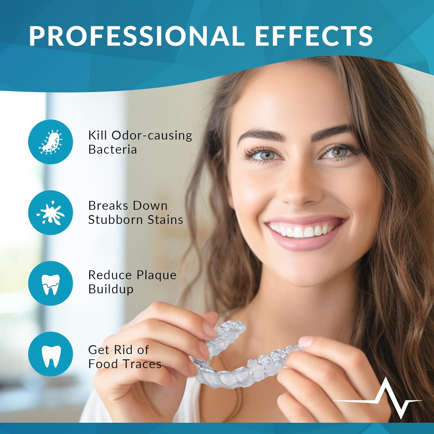 Tabletas limpiadoras de retenedores para limpieza Invisalign, tabletas de limpieza intensiva de dentaduras postizas que eliminan el olor y la placa