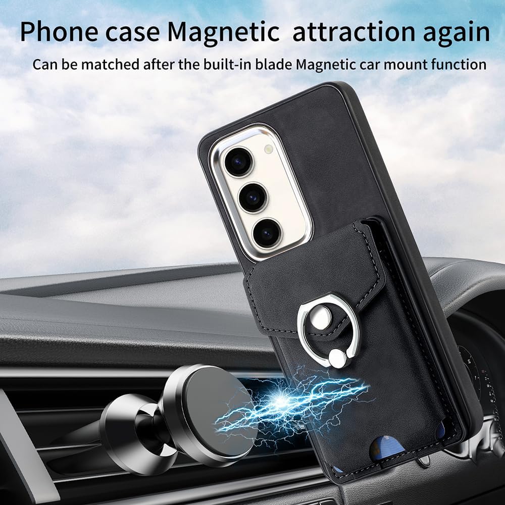 Asuwish Funda tipo cartera compatible con Samsung Galaxy S23 Plus S23+ 5G y protector de pantalla de vidrio templado, soporte para tarjetas, soporte
