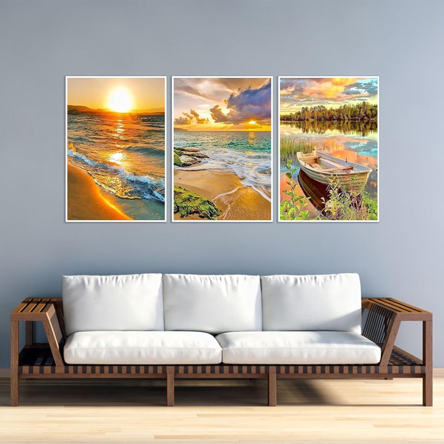 Paquete de 3 kits de pintura de diamantes para adultos, pintura artística de diamantes grandes 5D, arte y manualidades de diamantes de imitación de