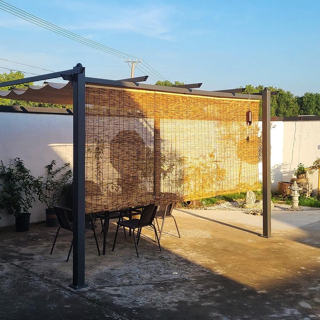 Persianas colgantes enrollables de bambú para ventana, persianas romanas de bambú sin cordones con levantador, 16, 28, 30, 34, 36, 48, 60, 72, 78