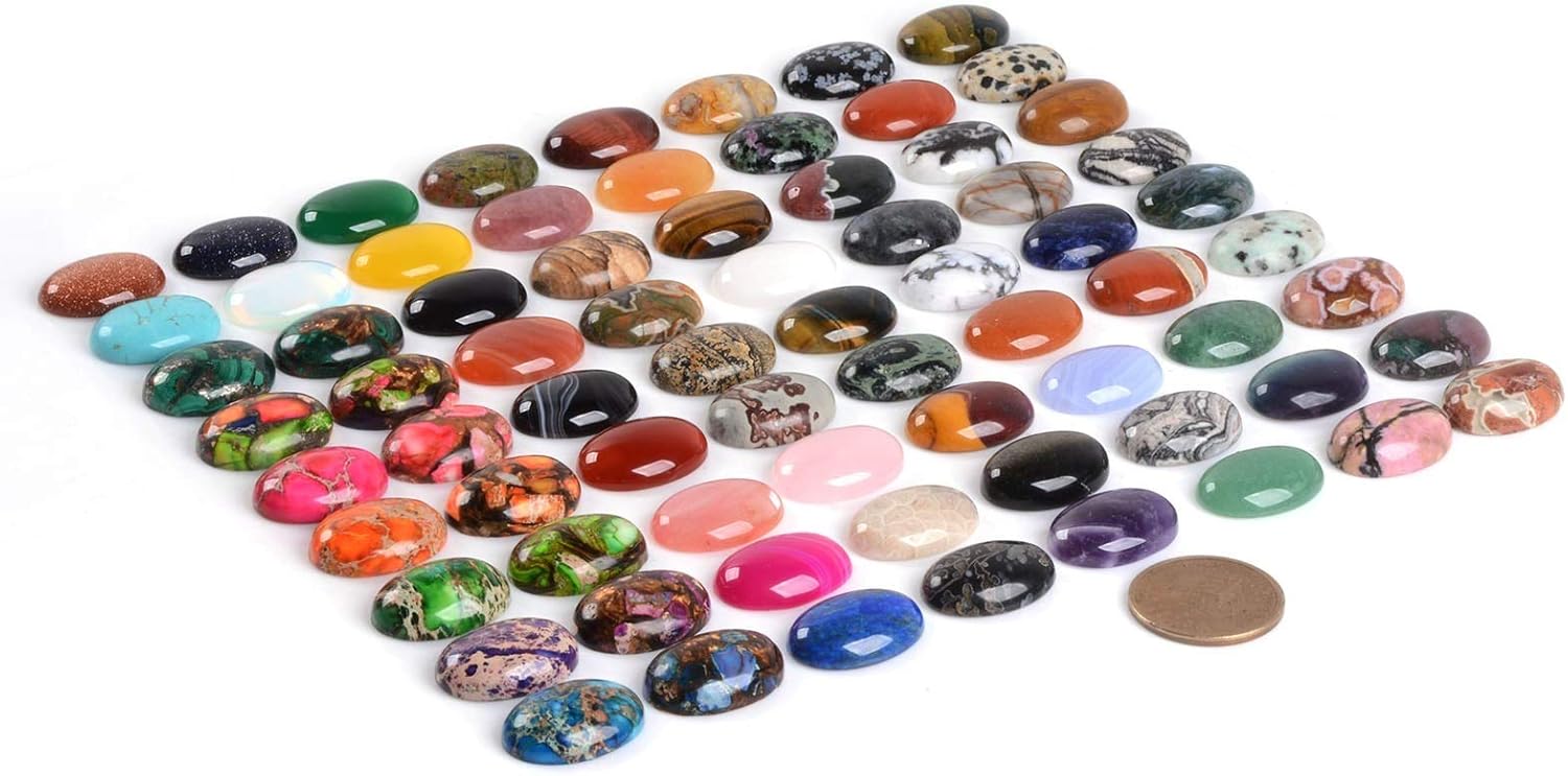 Cabujón ovalado redondo de la piedra preciosa multicolor al por mayor del lote para la fabricación de la joyería