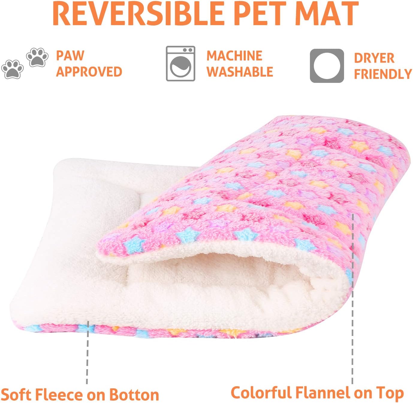 Mora Pets Almohadilla para jaula para perros, cama ultrasuave para mascotas con bonito estampado de estrellas, tapete lavable para perros grandes,