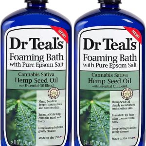 Dr. Teal’s – Juego de regalo de baño espumoso de aceite de semilla de cáñamo (paquete de 2, 34 onzas Ea)  Aceite de semilla de cáñamo de cannabis Dr. Teal’s – Juego de regalo de baño espumoso de aceite de semilla de cáñamo (paquete de 2, 34 onzas Ea)  Aceite de semilla de cáñamo de cannabis