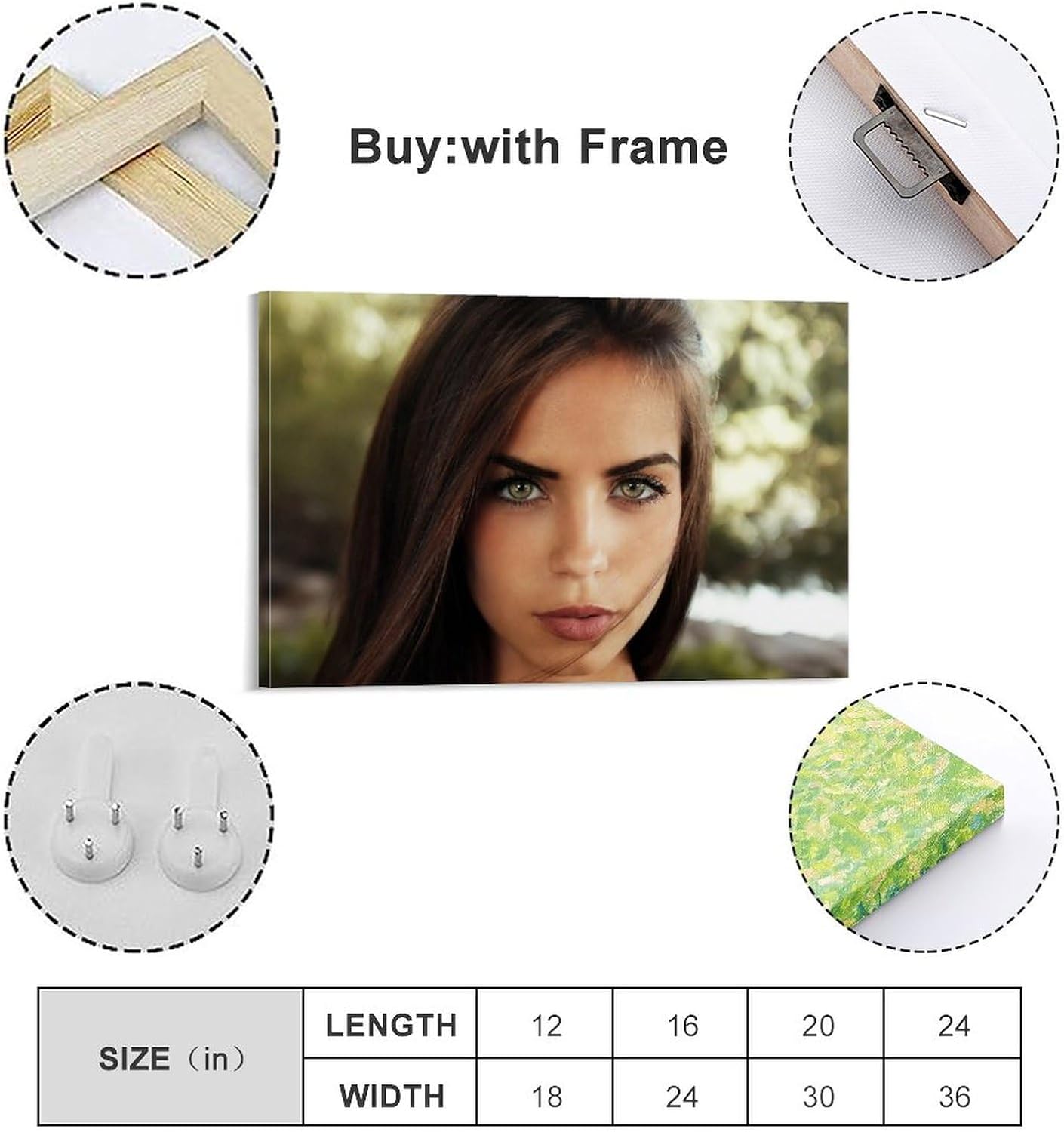 PENCHAIN Póster de Marlen Álvarez – Póster artístico para decoración de pared, lienzo para dormitorio, 08 x 12 pulgadas (7.9 x 11.8 in) estilo marco