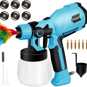 Pulverizador de pintura, pistola de pulverización HVLP de 700 W con 6 boquillas y 3 patrones, pulverizadores de pintura para interiores y exteriores Pulverizador de pintura, pistola de pulverización HVLP de 700 W con 6 boquillas y 3 patrones, pulverizadores de pintura para interiores y exteriores