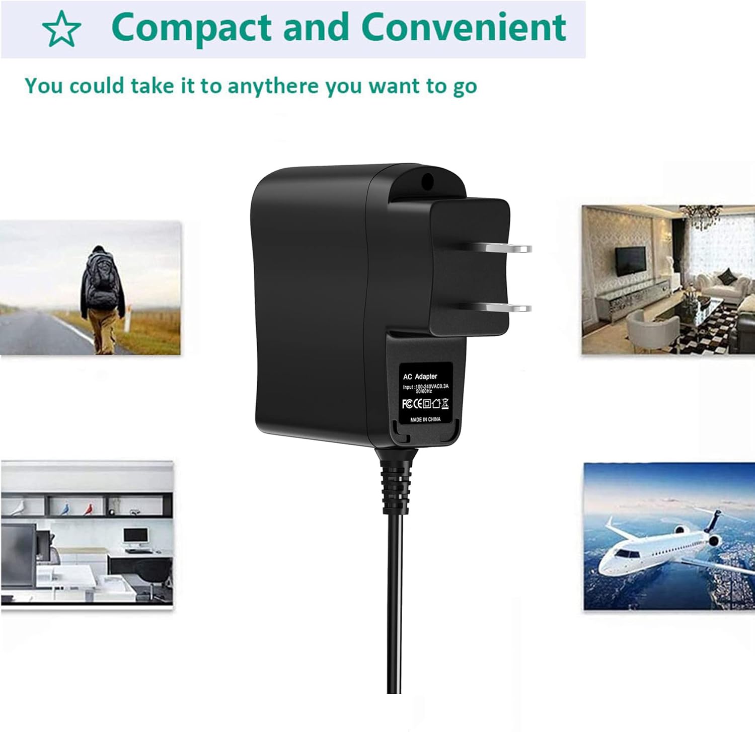 AC Adapter Compatible with Texas Instruments AC9910U-US PN FHU-050100 Power Supply Cable