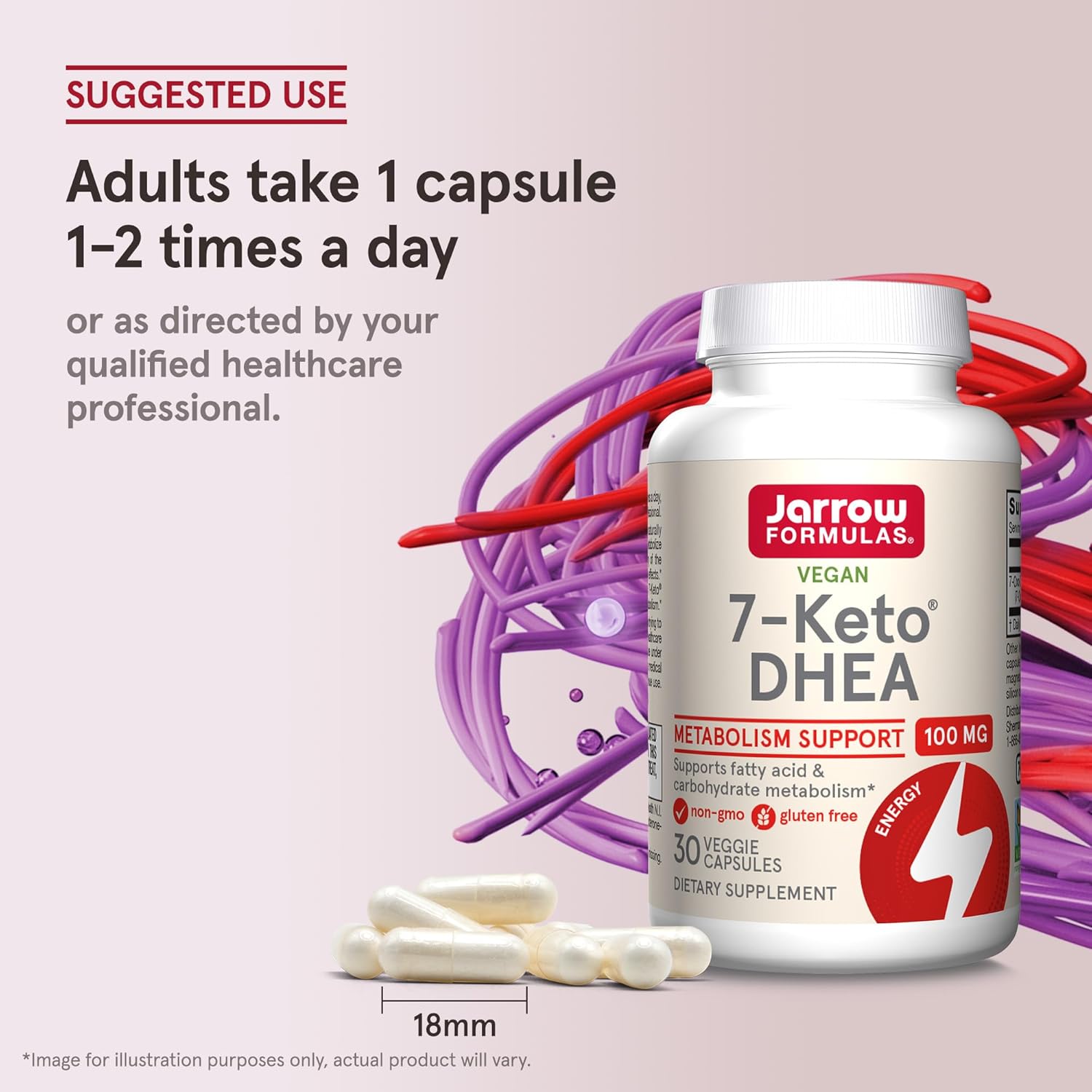 Jarrow Formulas 7-Keto DHEA 100 mg – Metabolito natural – Suplemento dietético apoya la salud general, ayuda a promover un envejecimiento saludable