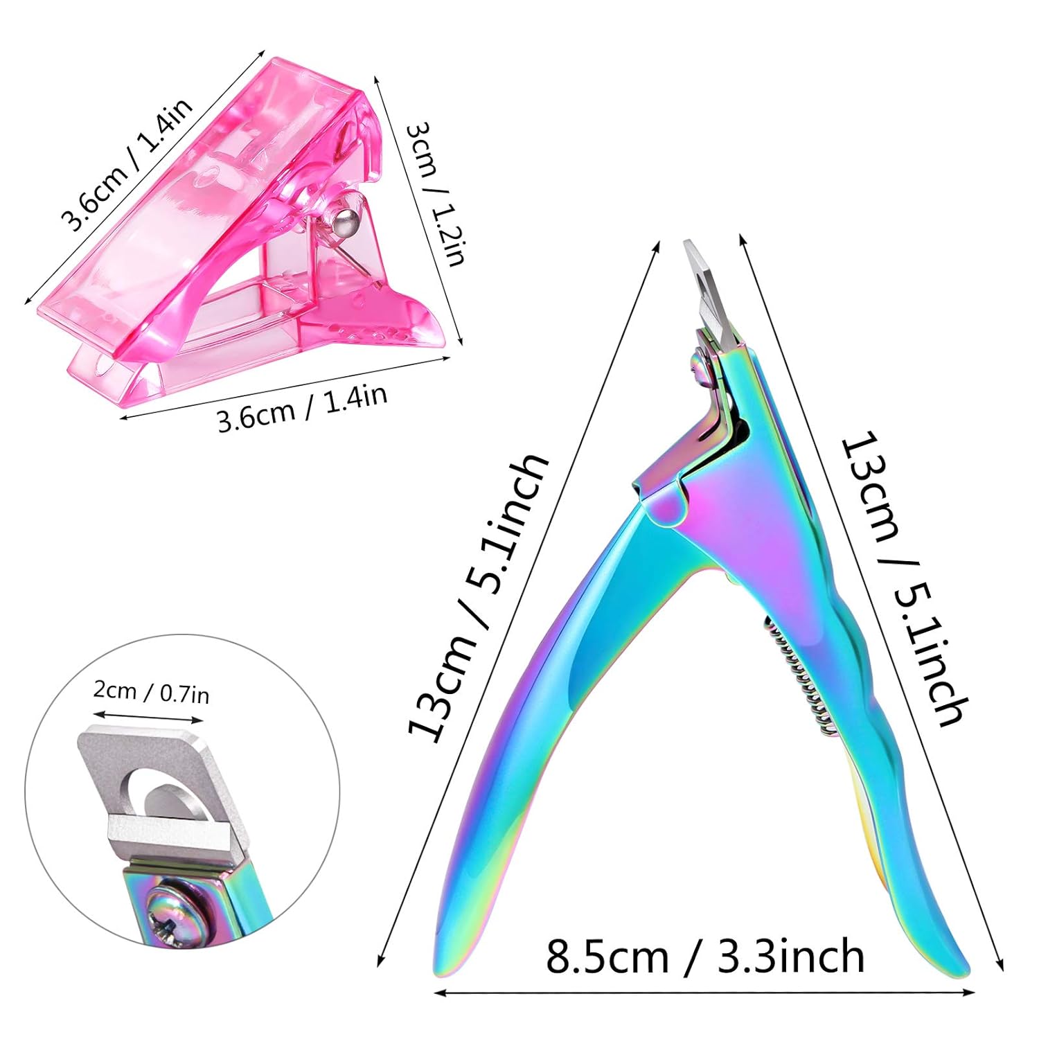 6 piezas de polygel de construcción rápida puntas de uñas clip rosa transparente extensión de dedo UV LED constructor puntas de uñas clips con 1