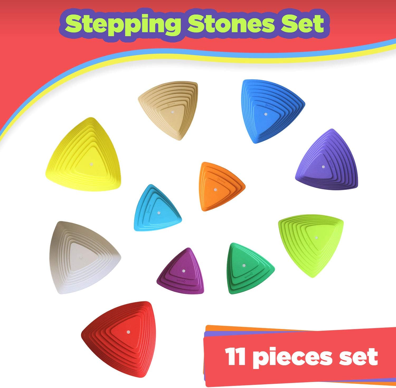 Shape28 Stepping Stones para niños, ideal para el equilibrio, el ejercicio y la coordinación, equipo de juego para interiores y exteriores para niños