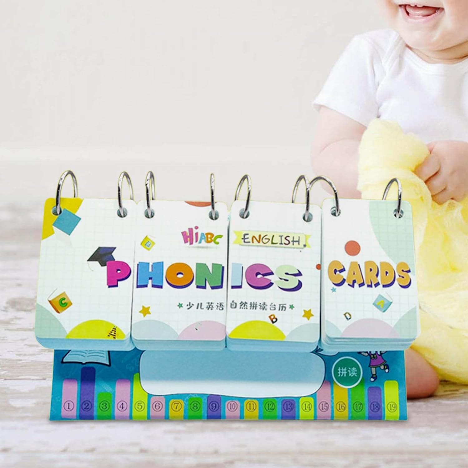 Palabras Tarjetas de memoria para niños pequeños Phonics Alphabet Flashcards Inglés Tarjeta de fonética Calendario de escritorio
