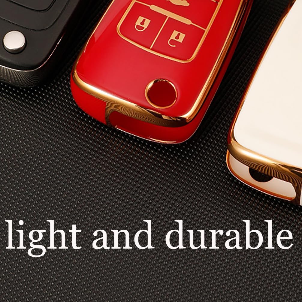 ontto Funda para llavero con tapa de 5 botones para Chevy Car Key Case Fit para Buick Lacrosse Encore Allure Remote Key Holder