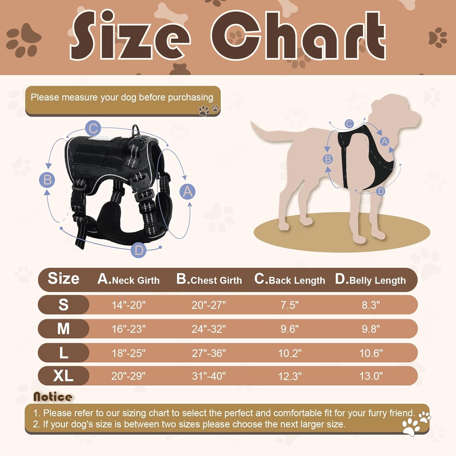 Arnés para perros grandes, antitirones, con soporte AirTag, arnés ajustable para perro de servicio, arnés con asa, suave acolchado y reflectante,