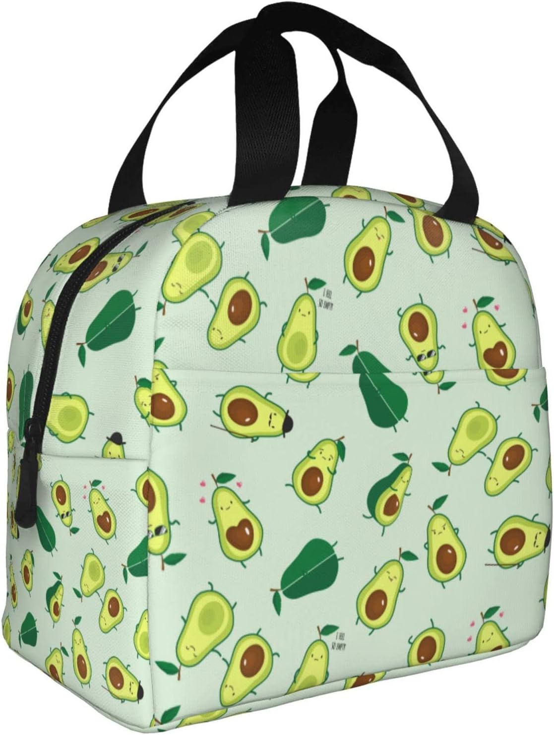 Linda bolsa de almuerzo de frutas divertidas con aguacate, lonchera aislada, reutilizable, impermeable, portátil, bolsa de almuerzo para mujeres,