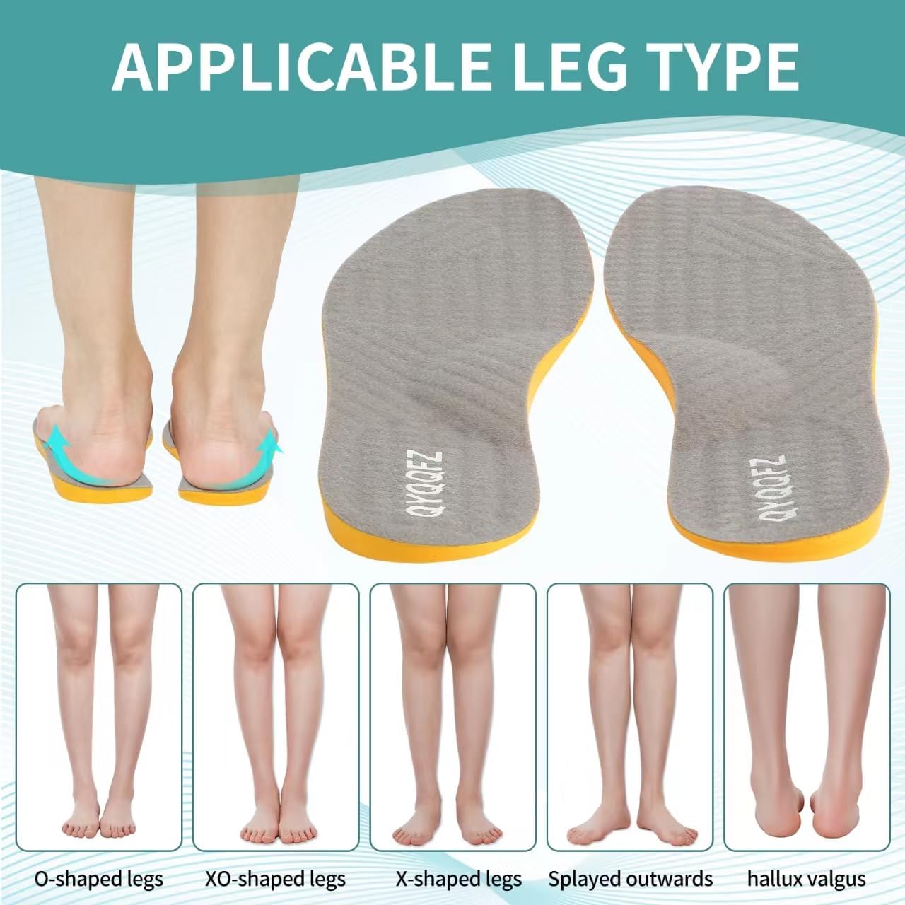 Plantillas de supinación para piernas OX, piernas arqueadas, plantillas ortopédicas para mujeres y hombres plantillas de cuña de talón lateral de
