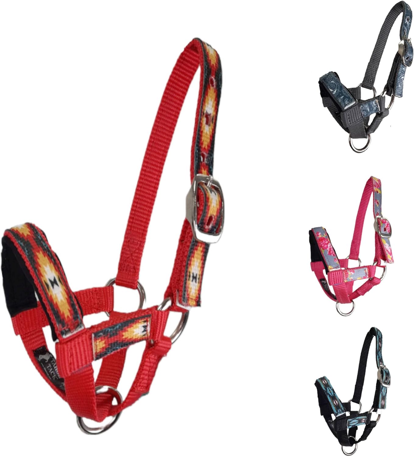 Tahoe Tack Halter de alpaca superpuesto de nailon con banda nasal acolchada – 6 meses de garantía
