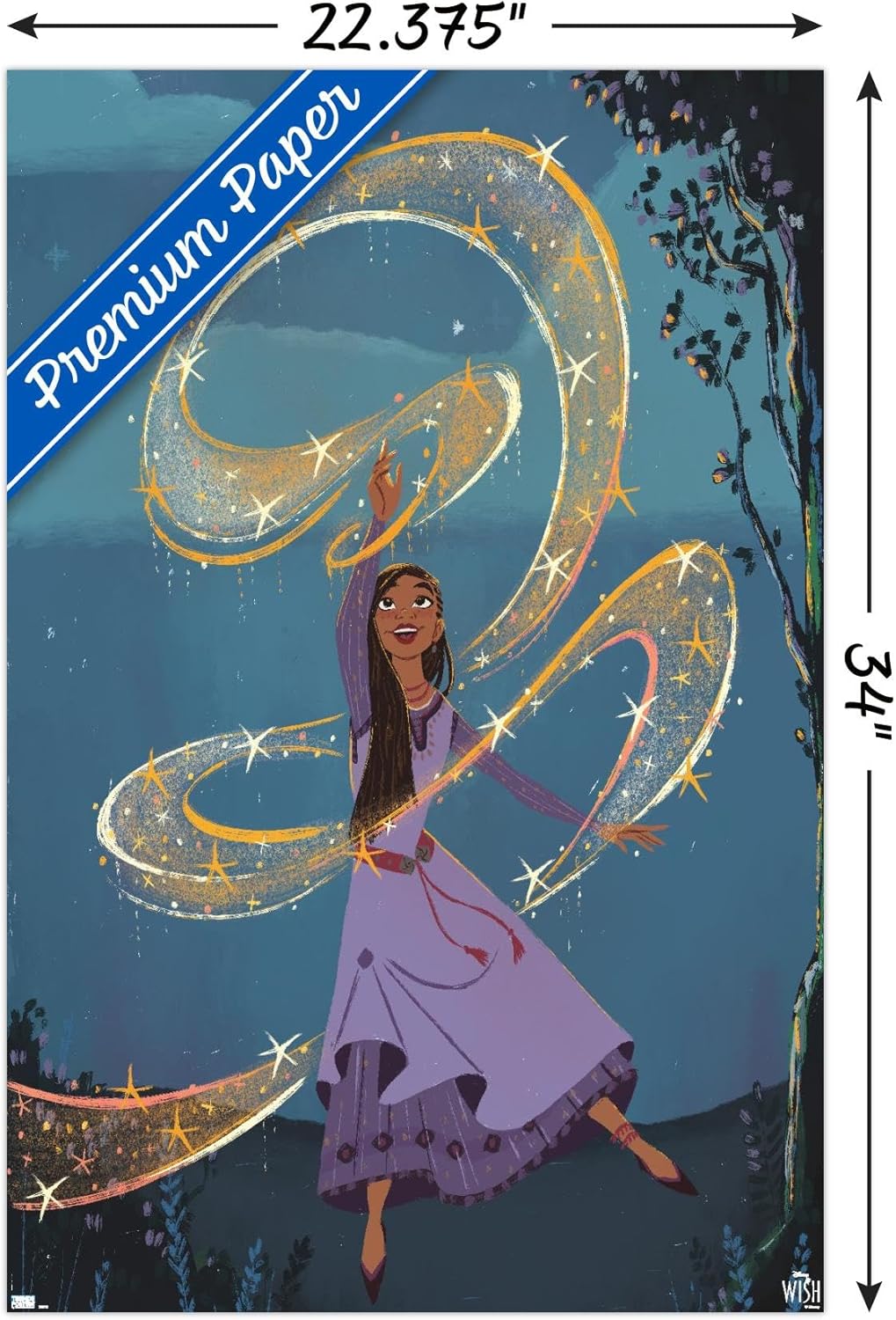 Trends International Disney Wish – Póster de collage 6 (Asha) para pared