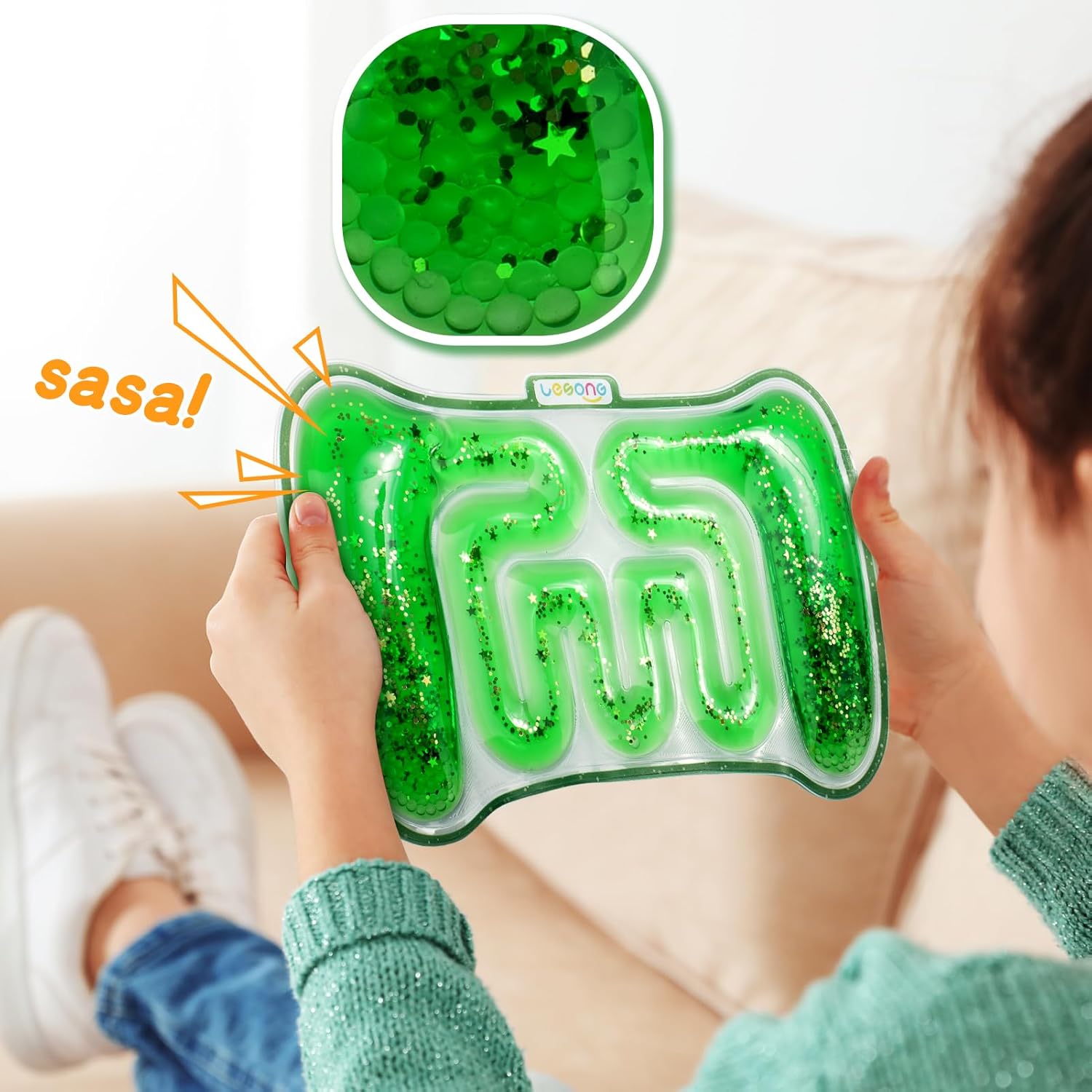 Juguetes sensoriales esponjosos para niños  Juguete sensorial de tubo lleno de colorido Goo, purpurina, herramienta calmante para autismo, ansiedad,