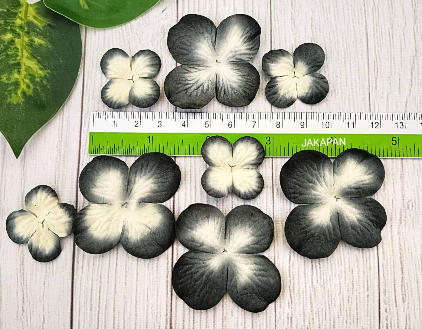 Pétalos de hortensias hechas a mano, flores de papel de morera, parche de flores de papel de morera, álbum de recortes, boda, bricolaje, suministros