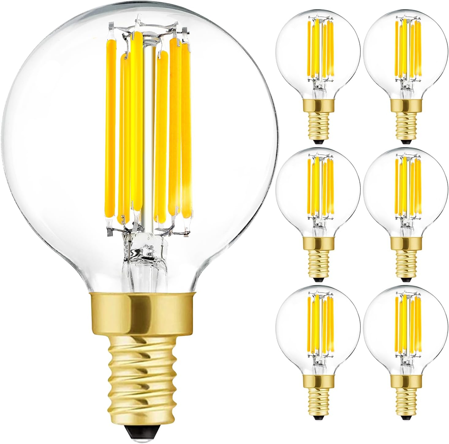 LEOOLS Bombilla LED e12 regulable g16.5 6W igual 60 vatios 600lm AC120V e12 bombilla para candelabros para candelabros, ventilador de techo, vanidad