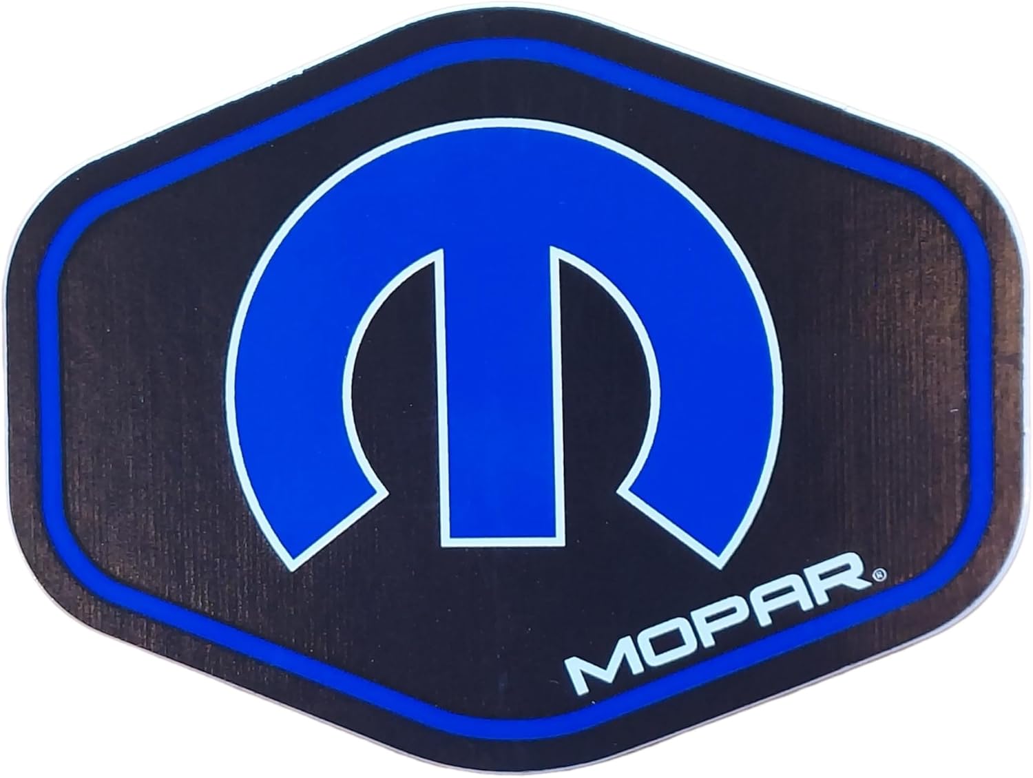 Dodge, Mopar, Challenger and Scat Pack Logo Premium Vinilo serigrafiado pegatinas en forma hexagonal Paquete de 6 pegatinas fabricadas en Detroit