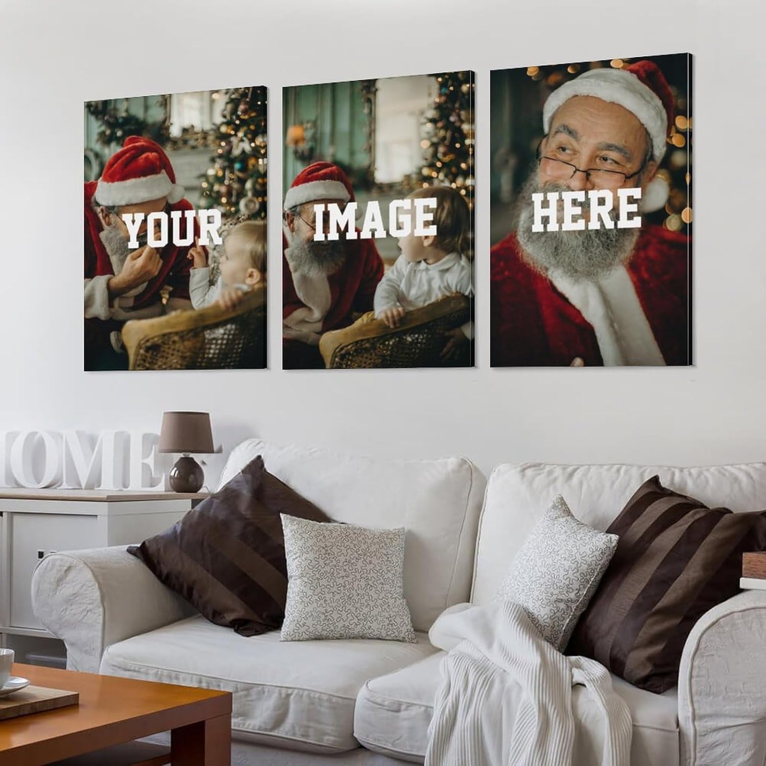 Juego de arte de pared de 3 paneles, impresión de póster personalizada, impresiones de lienzo personalizadas con tus fotos, arte de pared