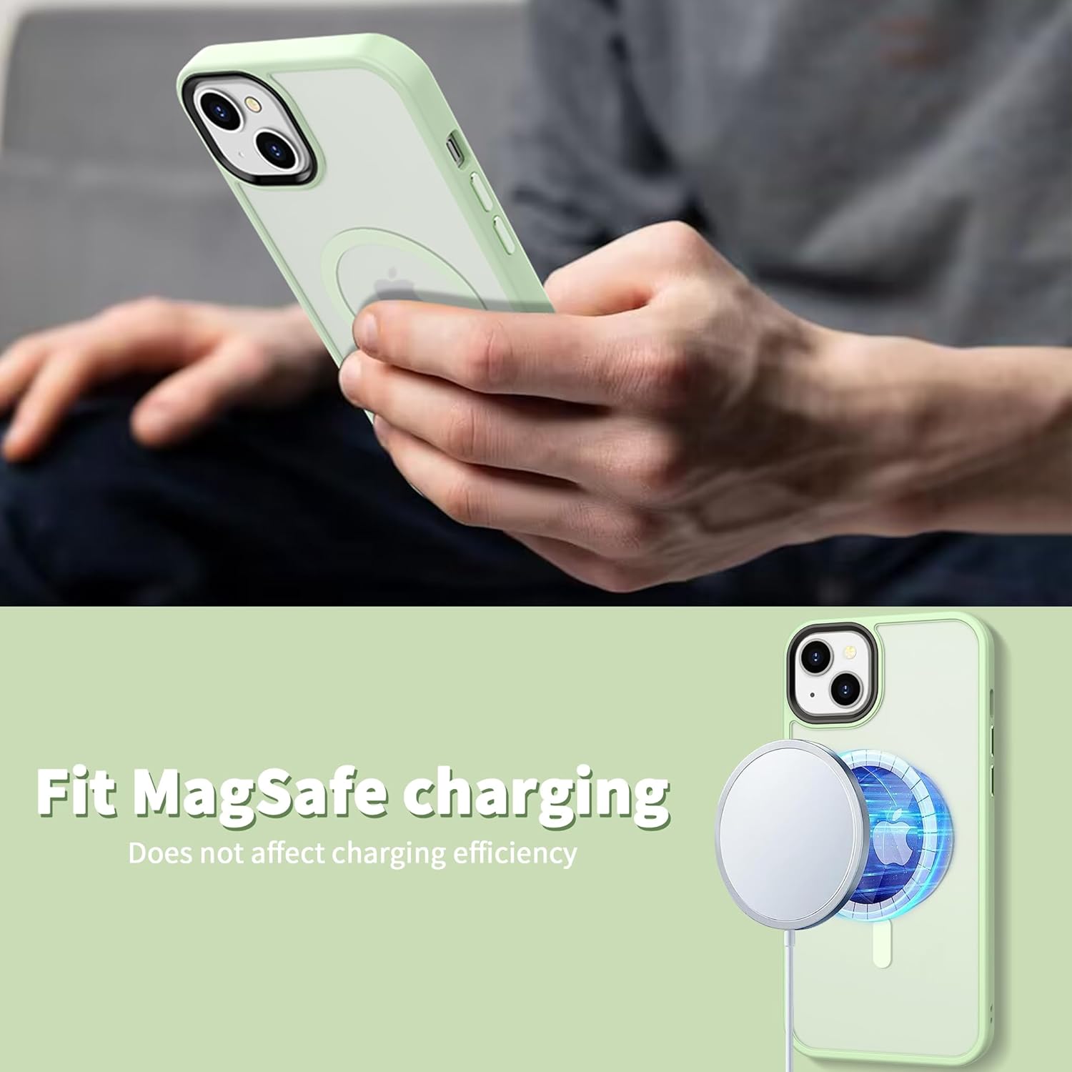 CACOE Funda magnética para iPhone 13 y iPhone 14 de 6.1 pulgadas, compatible con MagSafe y soporte magnético para teléfono de automóvil, funda