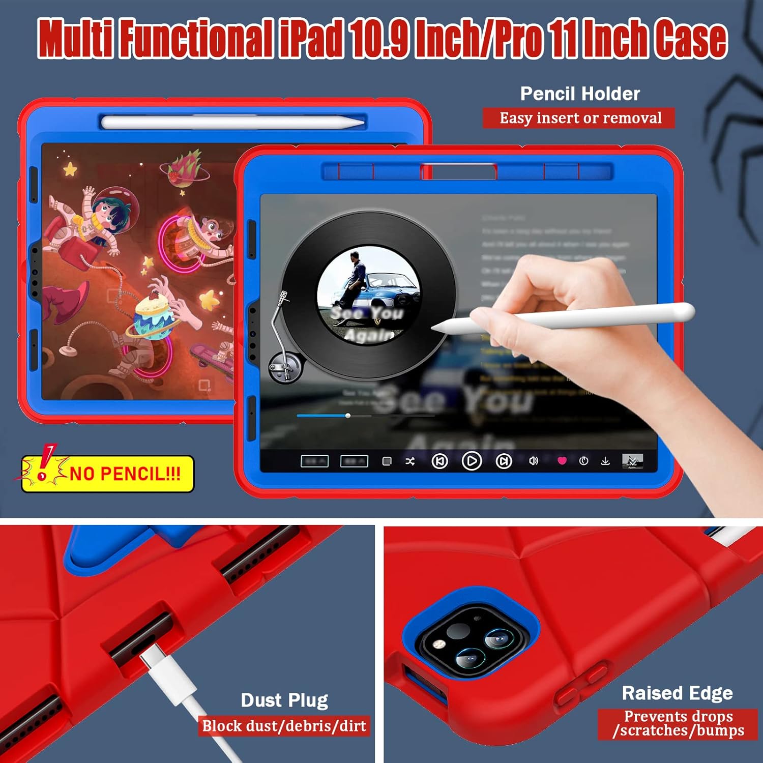 Funda para iPad Air de 54 generación de 10.9 pulgadas (20222020), iPad Pro de 11 pulgadas, resistente a prueba de golpes para niños, iPad Air 45,