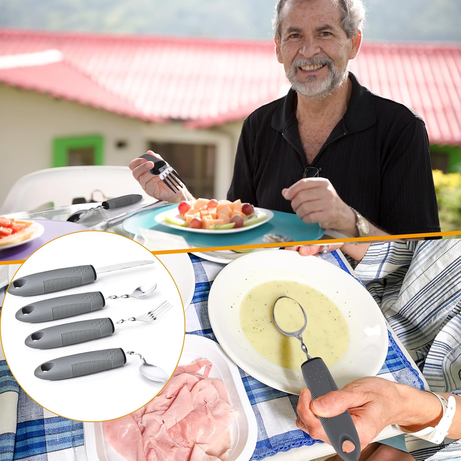 Utensilios con peso para temblores de manos, cubiertos con peso para pacientes con Parkinson, manos artríticas, utensilios construidos para adultos,