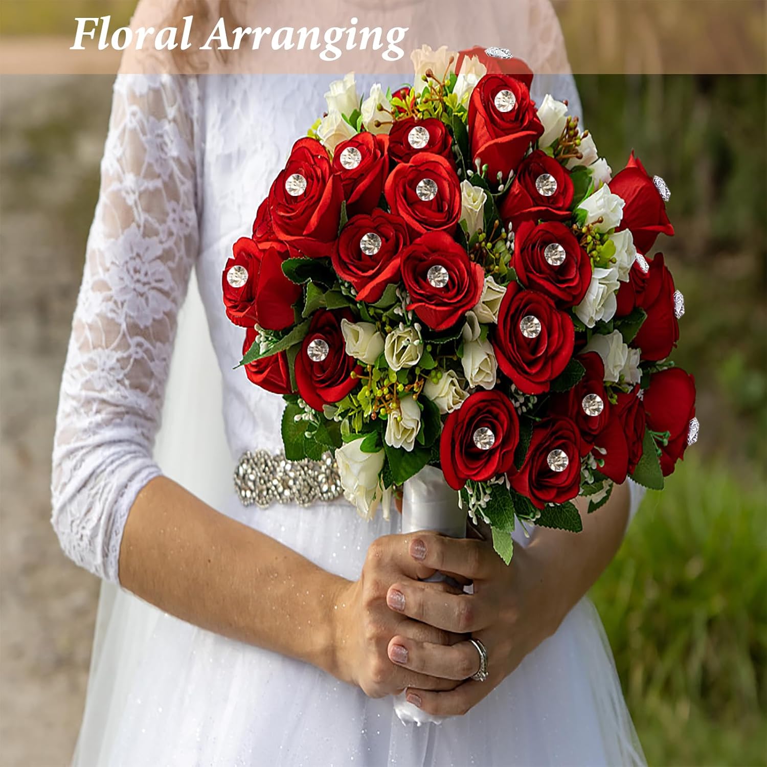 200 alfileres de diamante, ramillete de flores de 2 pulgadas, alfileres de costura florales de 2 pulgadas, alfileres de diamantes de imitación