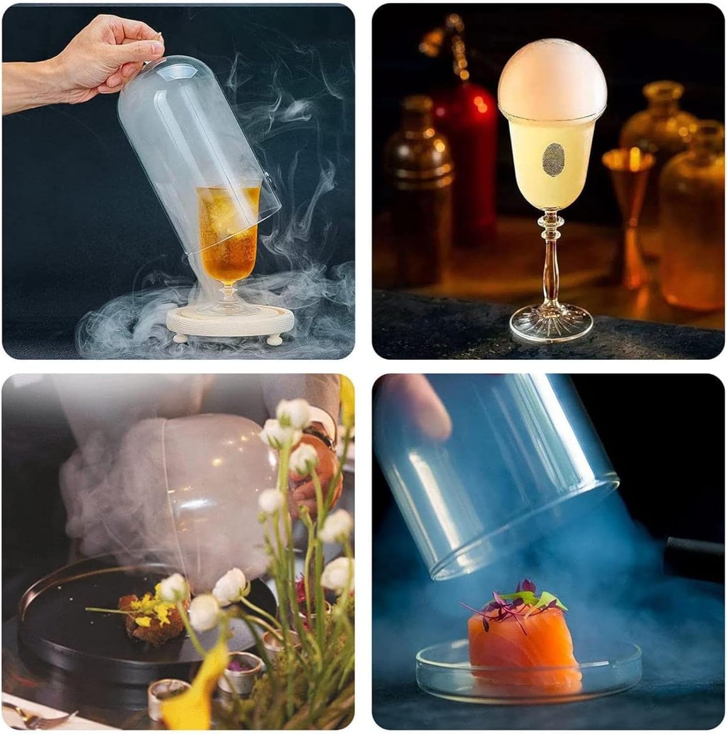 Pistola de humo portátil para cocina, pistola de cóctel USB, pistola de ahumar burbujas, ahumador de mano en frío para hacer burbujas y humo, para