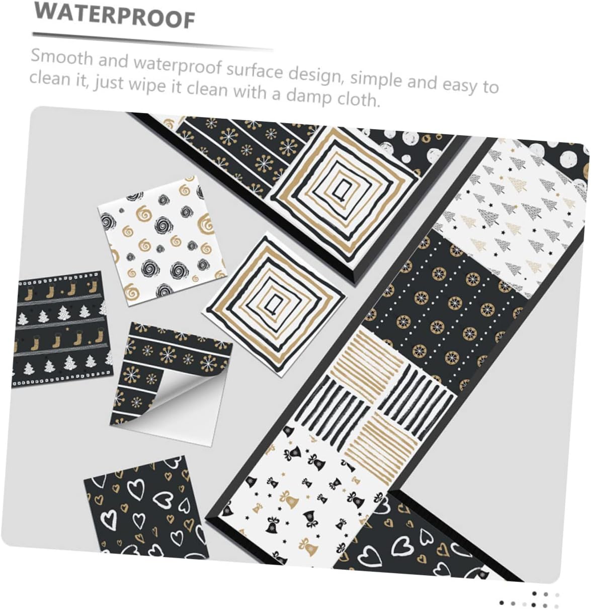 DOITOOL 240 Pcs Wall Sticker Housewarming Gift Peel and Stick Self Adhesive Tile Decals Removable Tile Sticker Home Decoration Retro Decor Stickers
