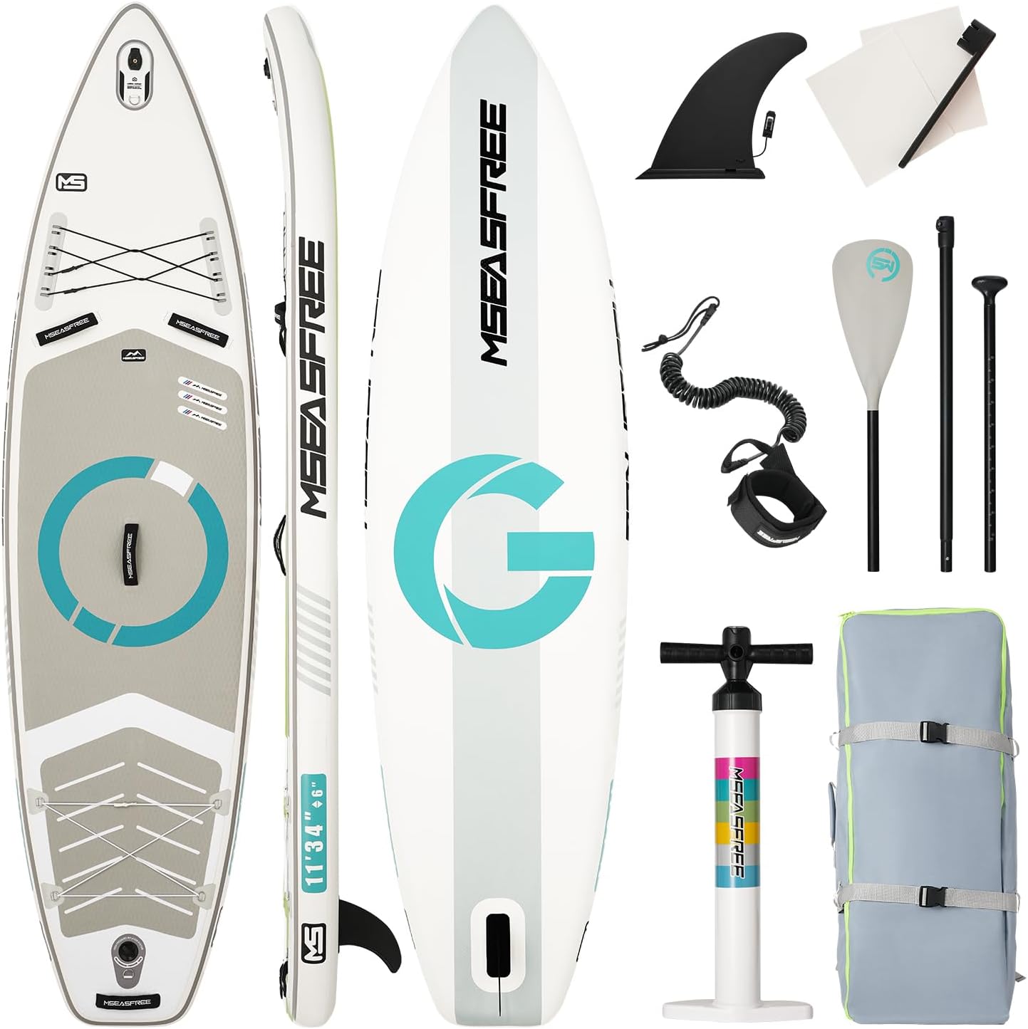 Campfun Tabla de remo inflable, tabla de sup de pie con accesorios portátiles de alta calidad que incluyen mochila, paleta ajustable, aleta, correa,