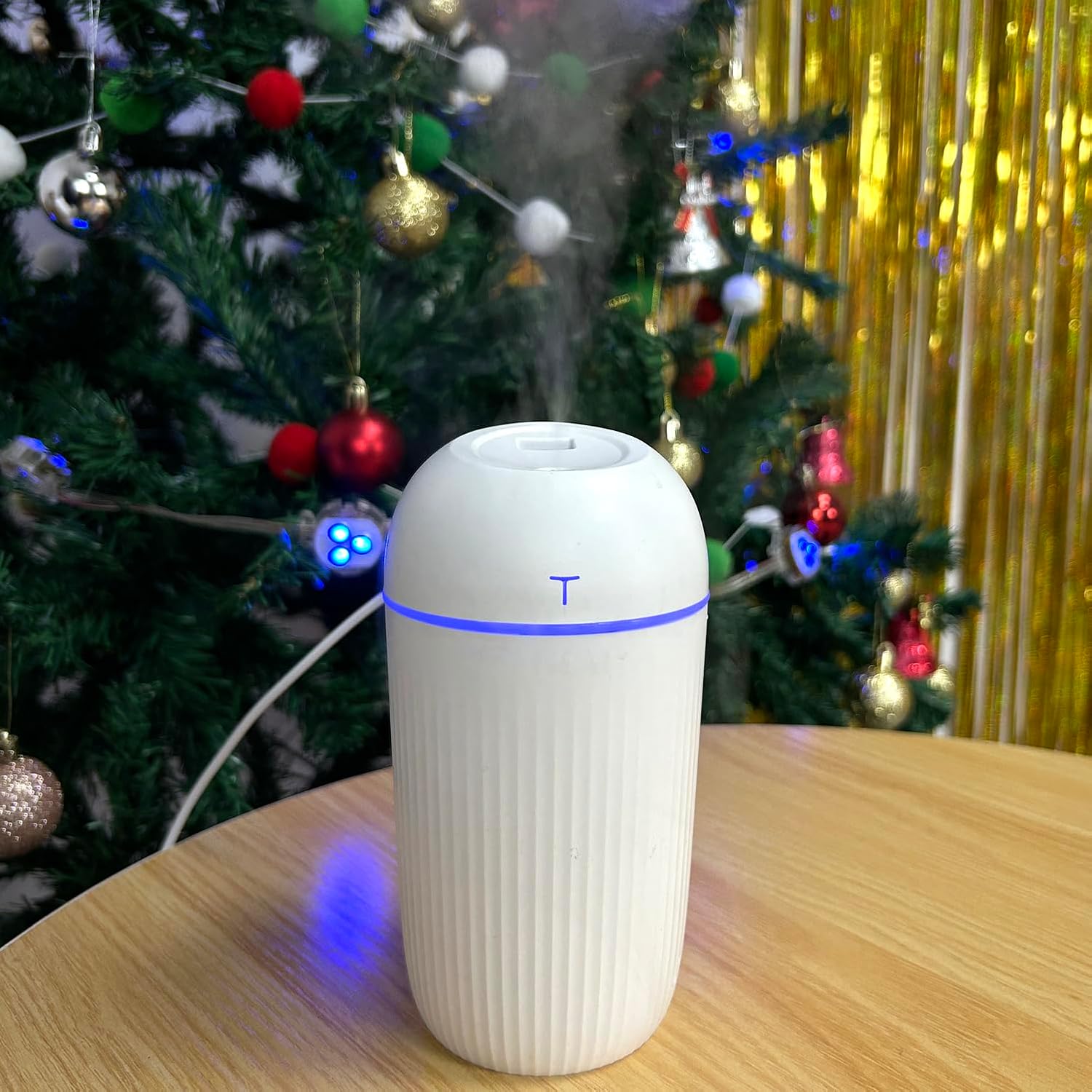 YinQin Mini humidificadores USB de 14.2 fl oz con 2 barras de filtro de repuesto de 7 colores, luz nocturna portátil de niebla fría, humidificador