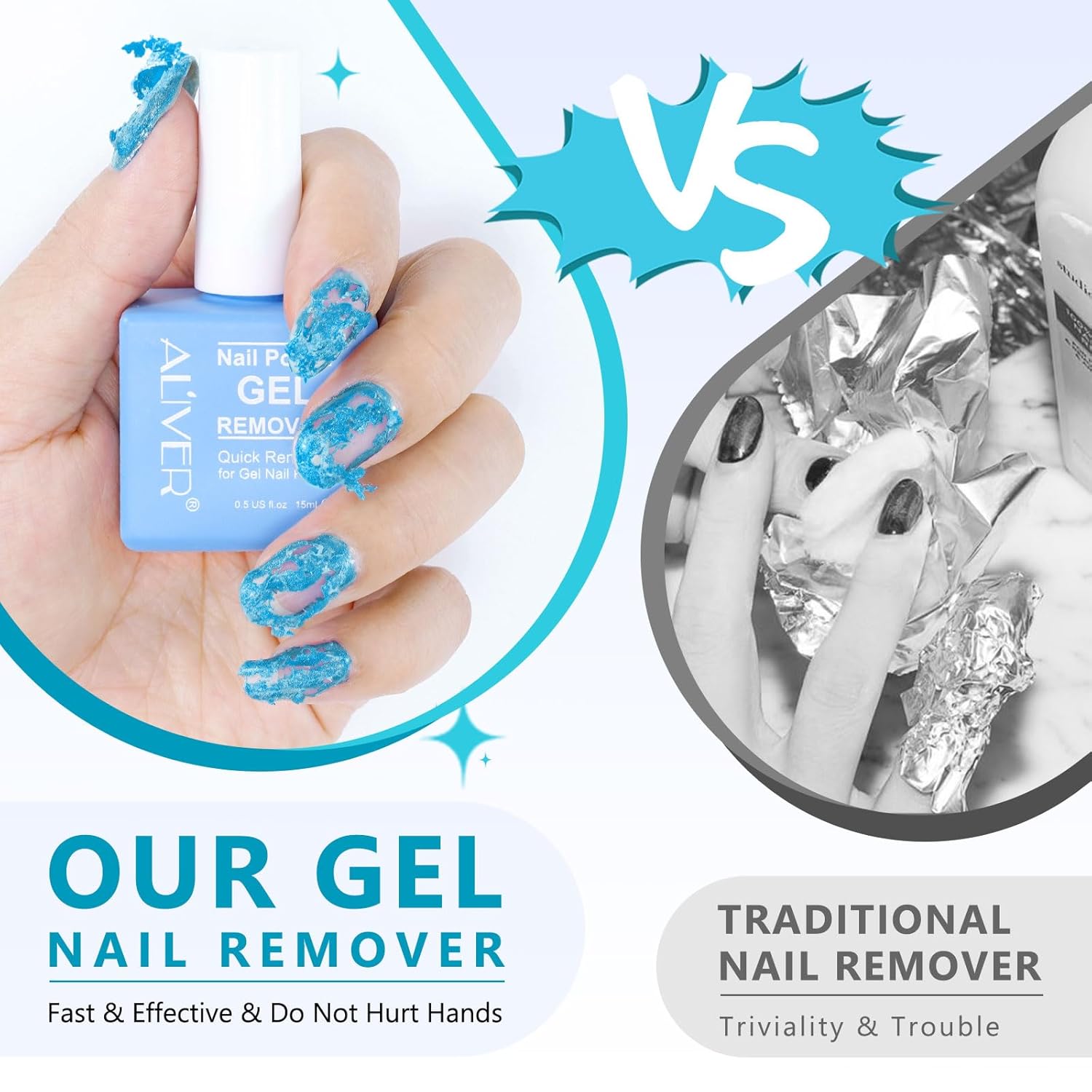 Removedor de esmalte de uñas de gel de 0.5 onzas líquidas con lima de uñas y raspador de esmalte de uñas, removedor de esmalte de gel profesional