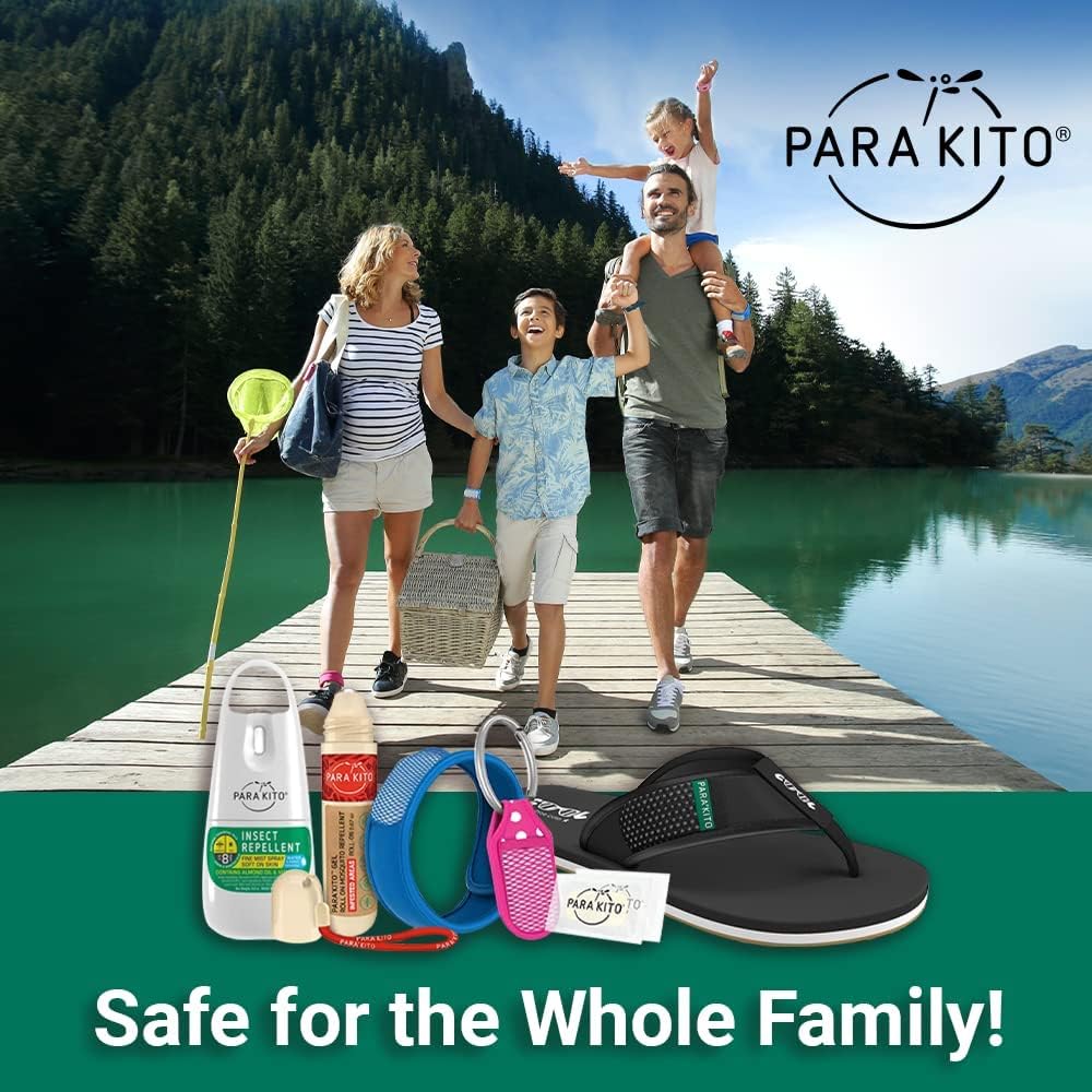 PARA’KITO – Pulsera repelente de insectos y bichos para niños, impermeable, repelente de plagas al aire libre con aceites esenciales naturales,