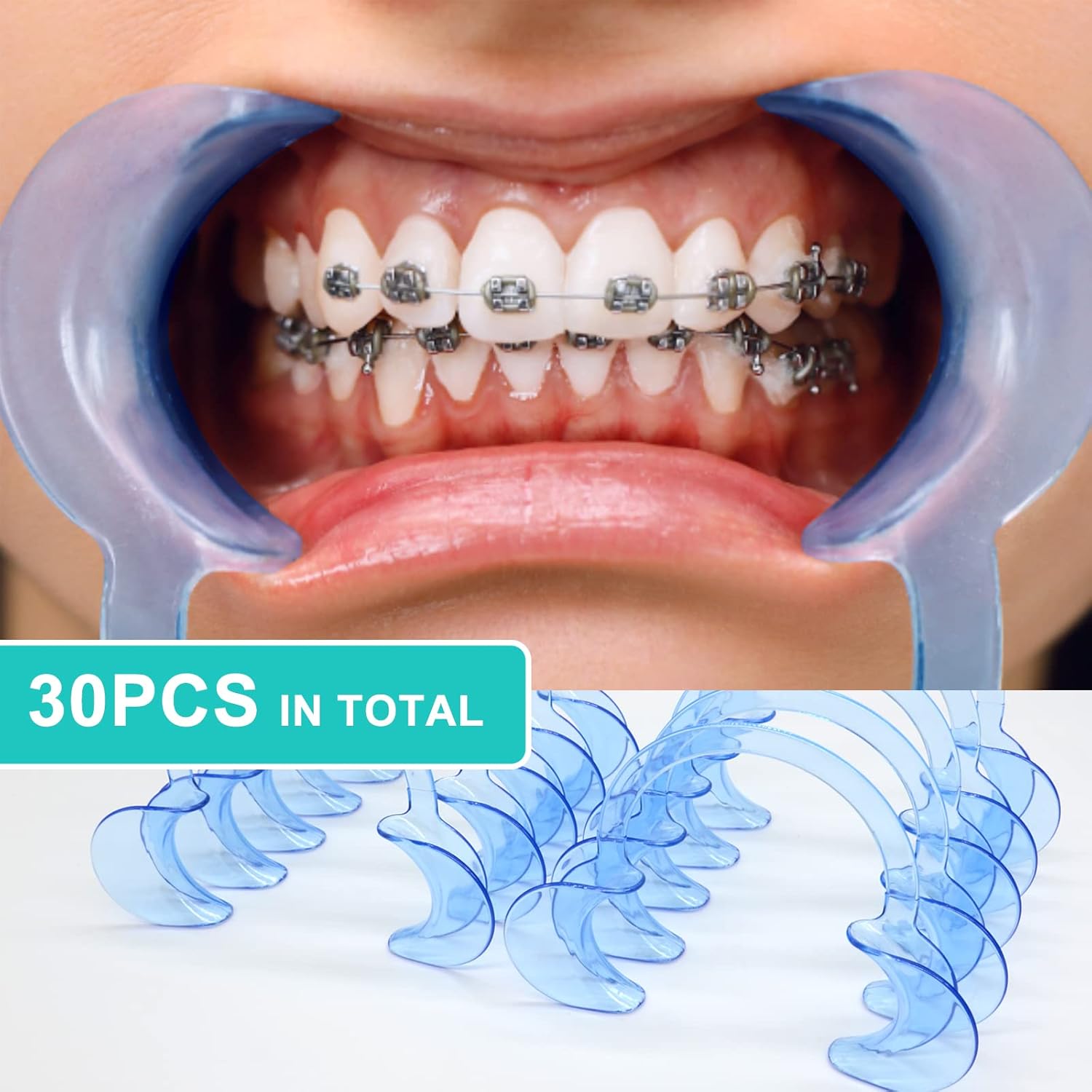 30 piezas de retractor de mejillas para abridor de boca dental BVN 10L 10M 10S Abridor bucal autoclavable para blanqueamiento dental, retractor