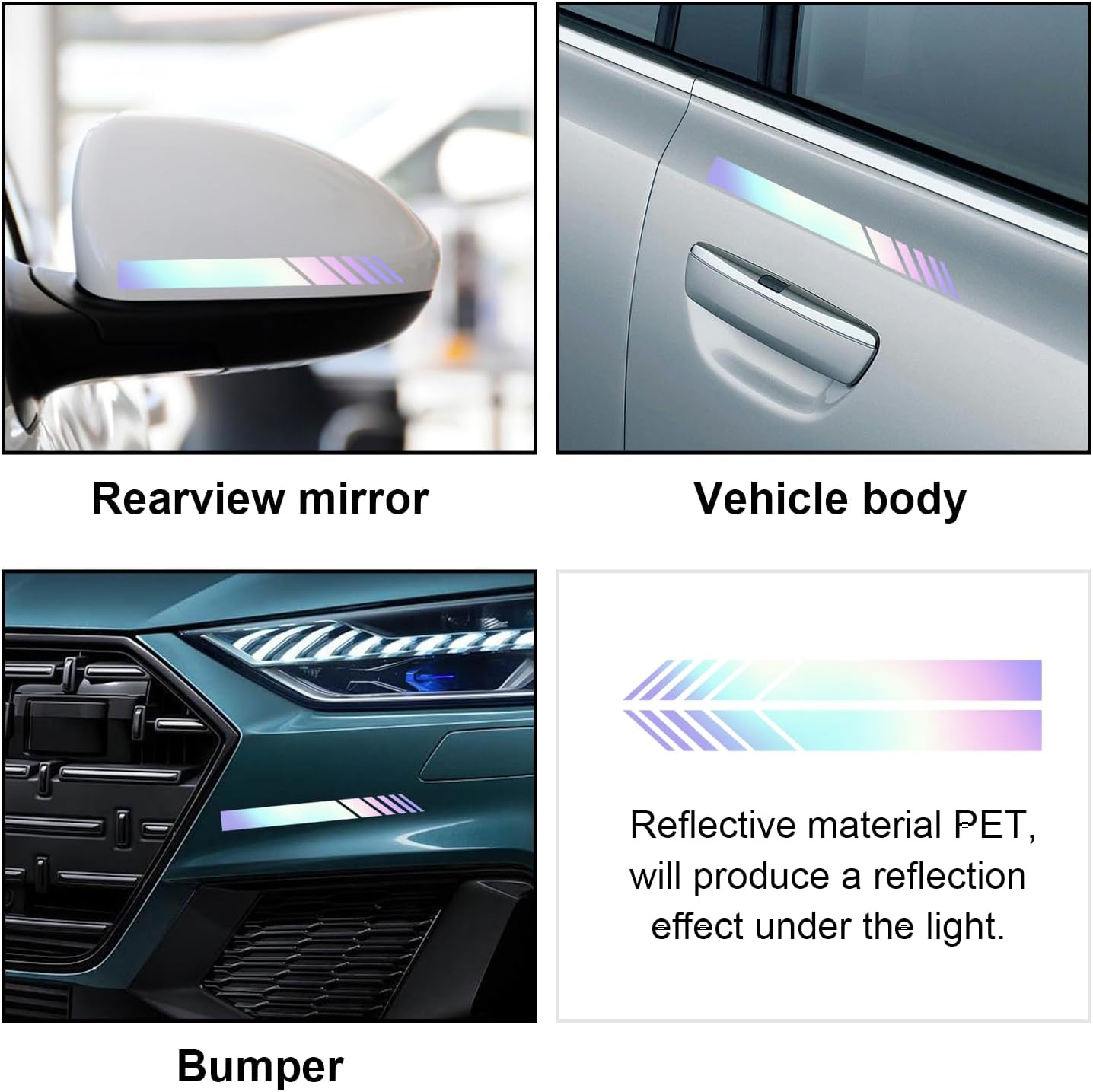 2 calcomanías para espejo retrovisor de automóvil, calcomanías de vinilo impermeable para espejos retrovisores de vehículos, accesorios universales