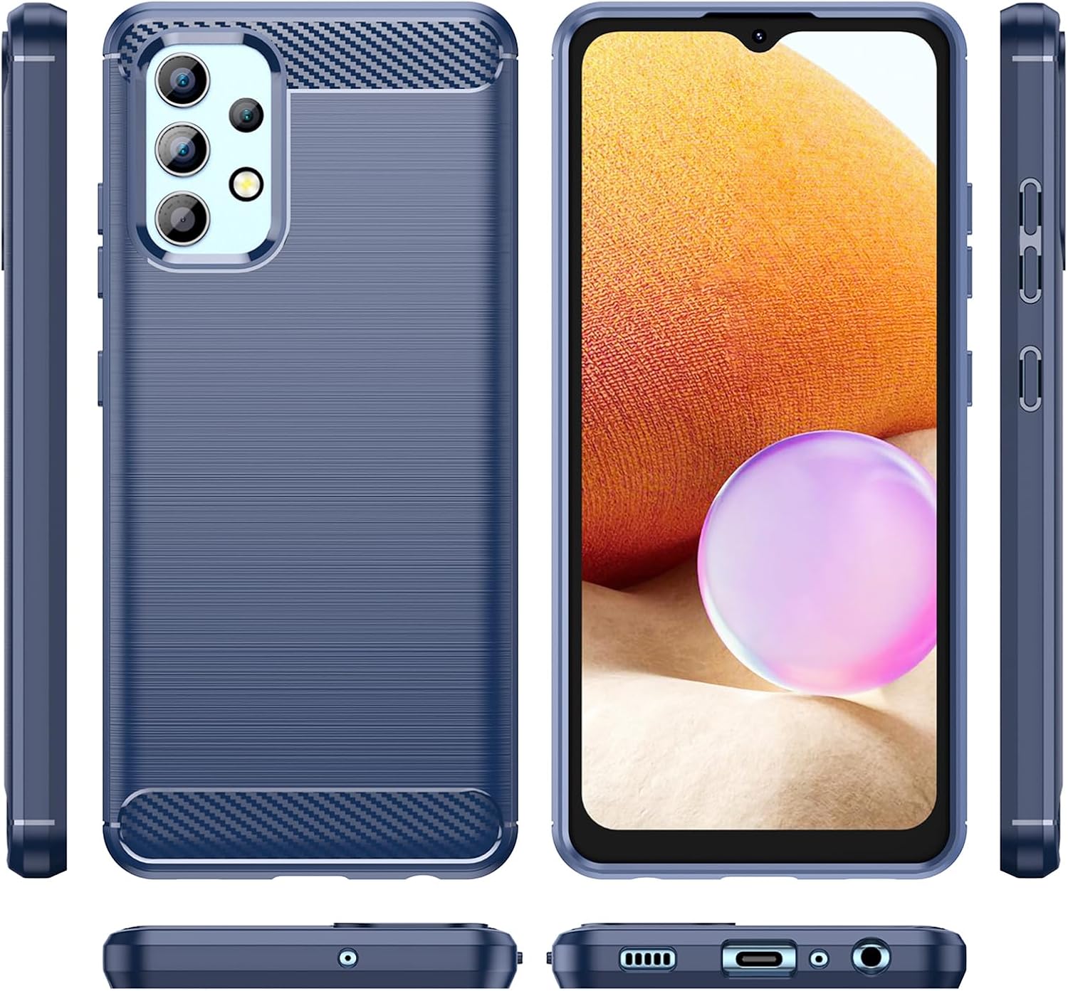 EUAGVQY Para Samsung A32 5G Galaxy A32 5G Caso Fibra de Carbono TPU Suave Antideslizante Durable Ligero Funda protectora para Samsung Galaxy A32 5G
