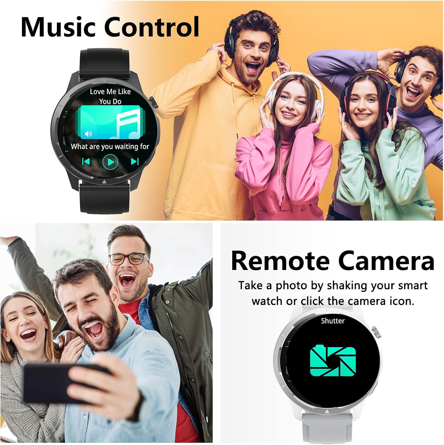 Wwzzey Reloj inteligente para hombres y mujeres (contestar llamadas), IP68 resistente al agua con podómetro, notificación de mensajes, reproductor