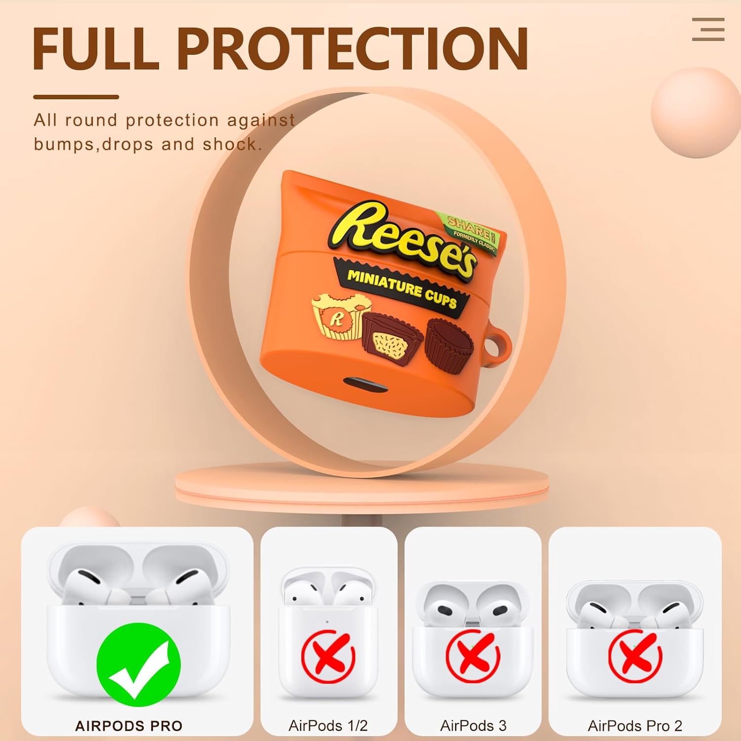 Paquete de 3 bonitas fundas para Airpod Pro con kit de limpieza, 3D Kawaii dibujos animados divertidos Goldfish & Rainbow Candy&Chocolate Food Funda