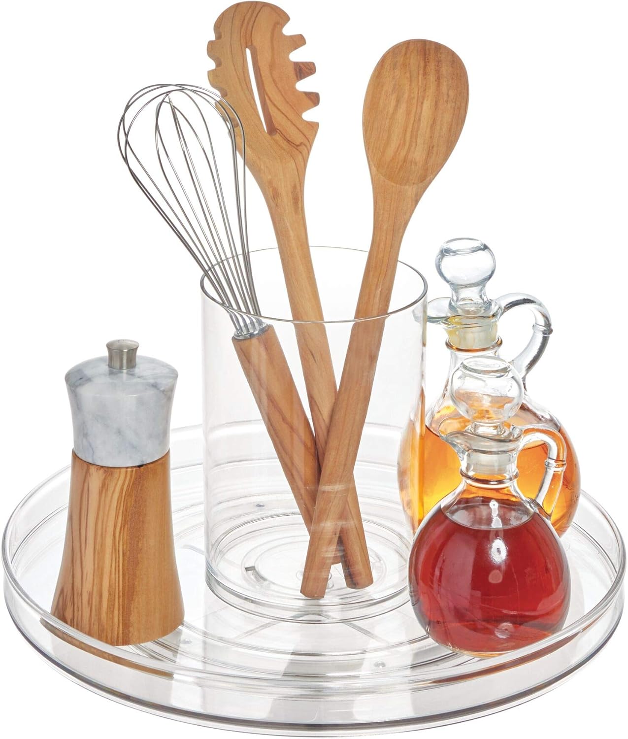 iDesign 79610 Ariel – Plataforma giratoria de plástico sin BPA Lazy Susan, organizador de almacenamiento para encimeras y armarios, 11.5 x 11.5 x