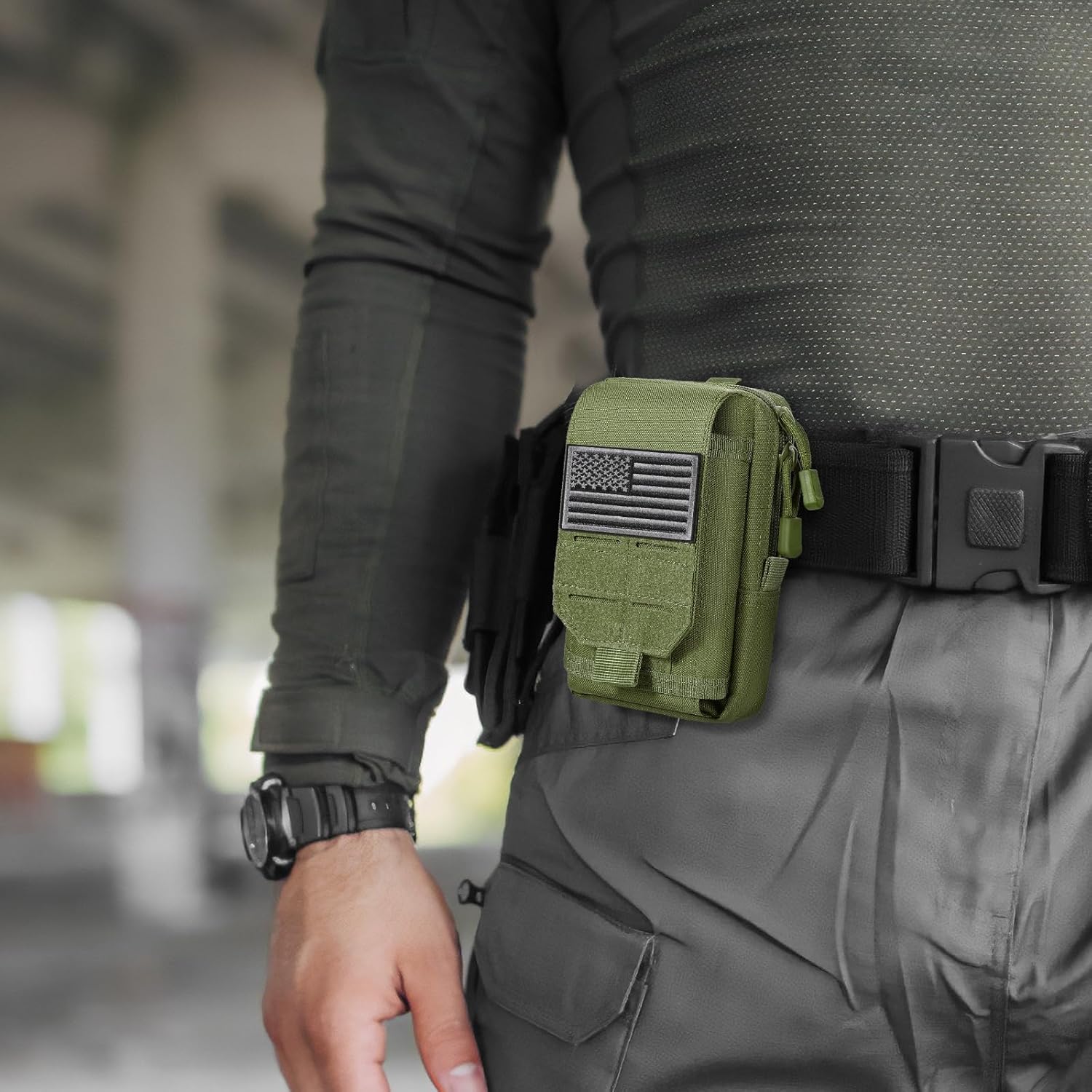 Bolsa táctica Molle para teléfono celular, funda pequeña utilidad EDC bolsa organizador de gadget