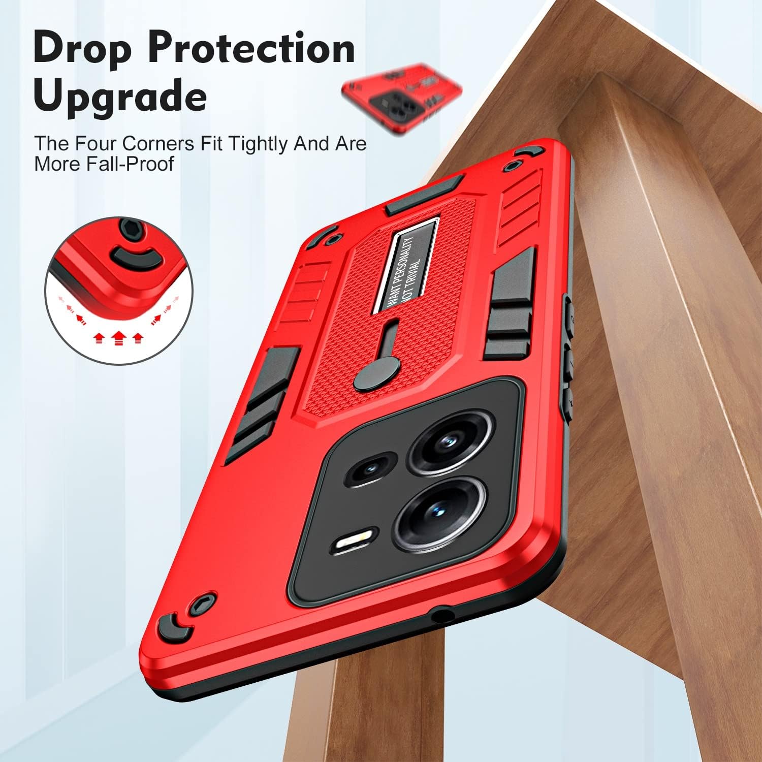 Funda compatible con Vivo V25 5GV25E, compatible con Vivo V25 5GV25E, carcasa resistente de absorción de golpes, funda protectora de cuerpo completo